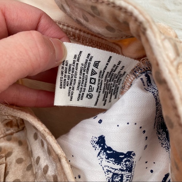 Anthropologie pilcro velvet shimmer polka dot high rise  skinny pants 28 - Picture 3 of 6